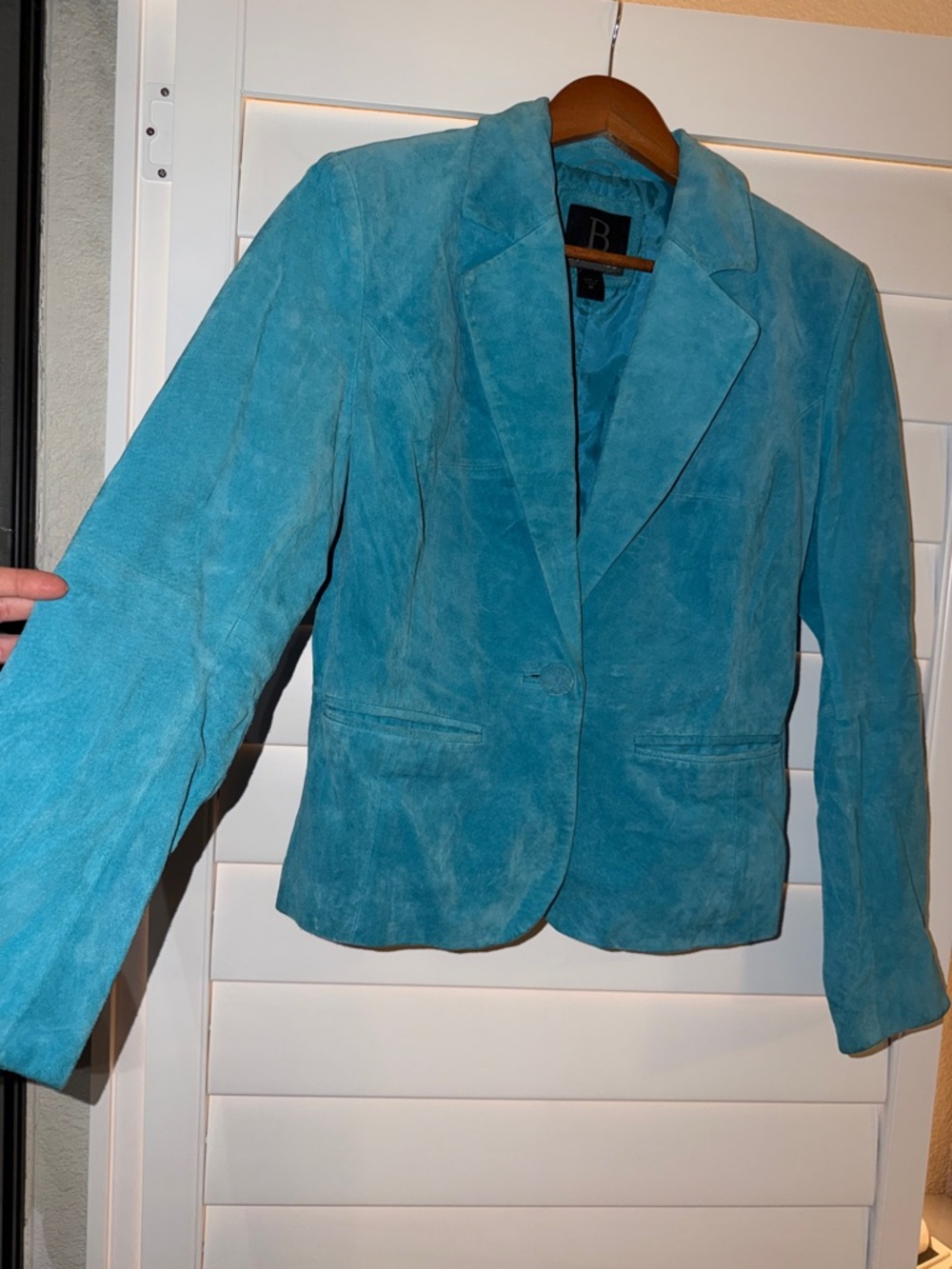 Bernardo Teal Suede Blazer Jacket